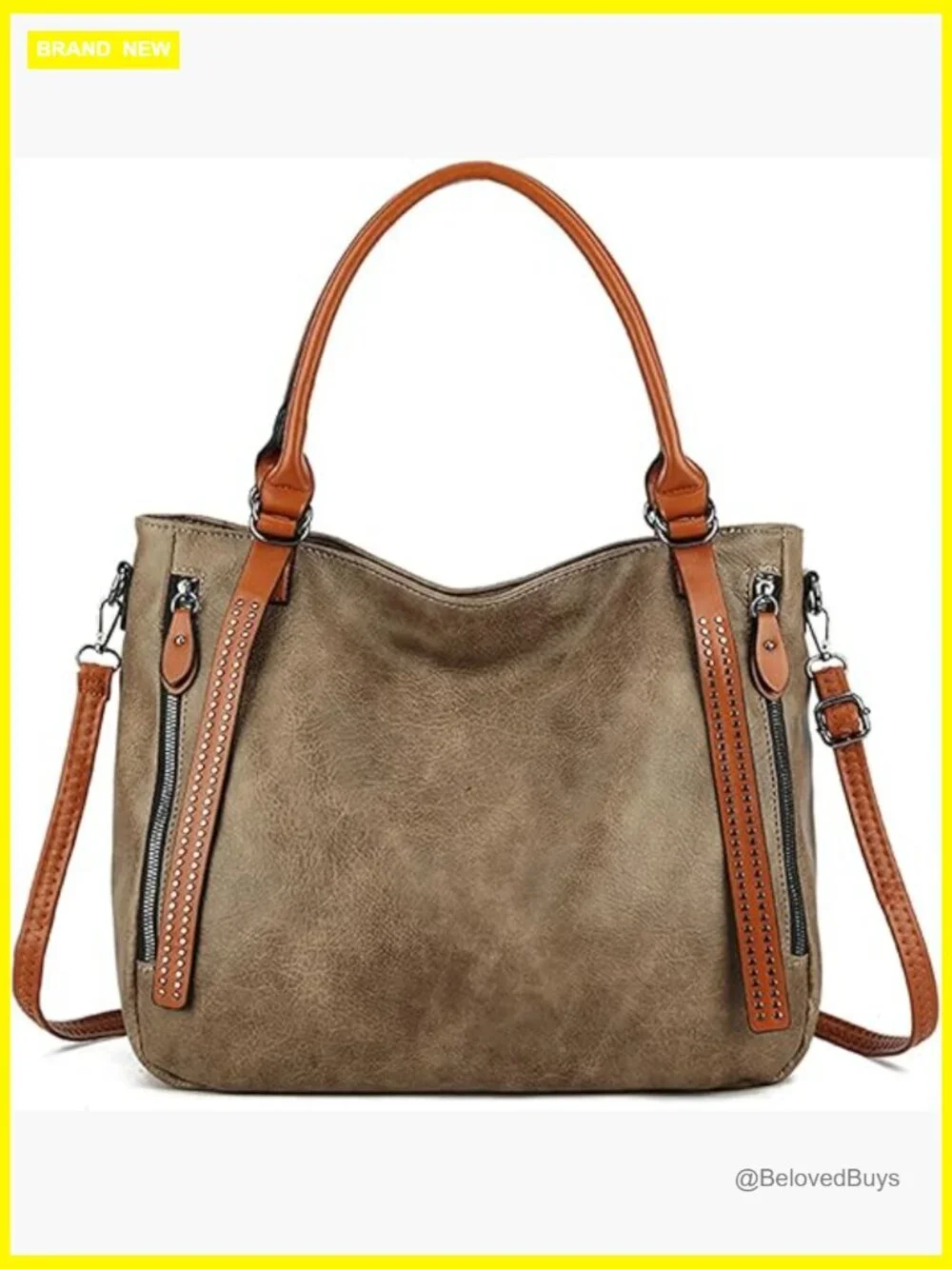 Large Vegan Leather Hobo Shoulder Bag Satchel Purse with Adjustable Strap